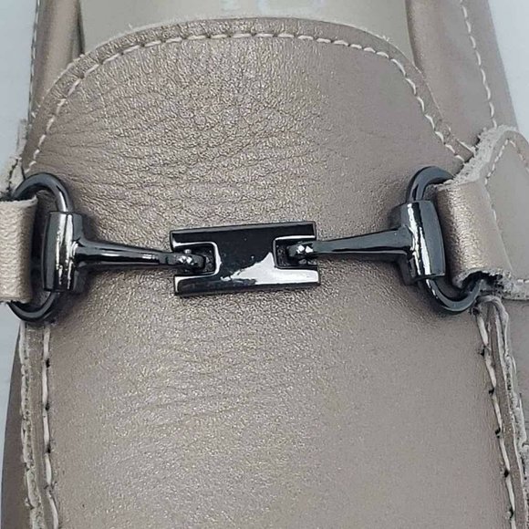 Munro American Womens Kimi Loafer Flat Shoes Beige Leather Horsebit 6.5 M New - Picture 15 of 16